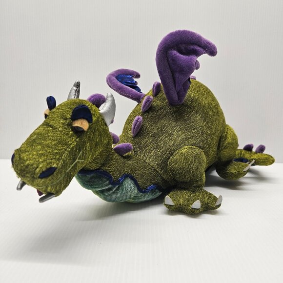 Manhattan Toy Plush Green Purple Dragon Bartholomew Royal Renaissance 2003 - Picture 1 of 6